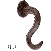 Brown Cast Iron Octopus Tentacle Metal Wall Hook With Hanging Hardware Bathroom Wall Towel Hook Nautical Theme Coat Hooks