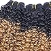 Synthetic Weave Kinky Curly Hair 3 Bundles Ombre Two Tone Black To Golden 16