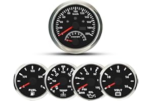 ELING 5 Gauge Set 3 3/8'' Speedometer GPS Speedo Gauge 200KM/H with Tachometer 8000RPM Fuel Level 240-33ohm Water Temp. 0-120
