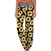 iniber Women's Comfy Pajama Pants Casual Lounge Pant Wide Leg Palazzo Stretch Drawstring Bottoms