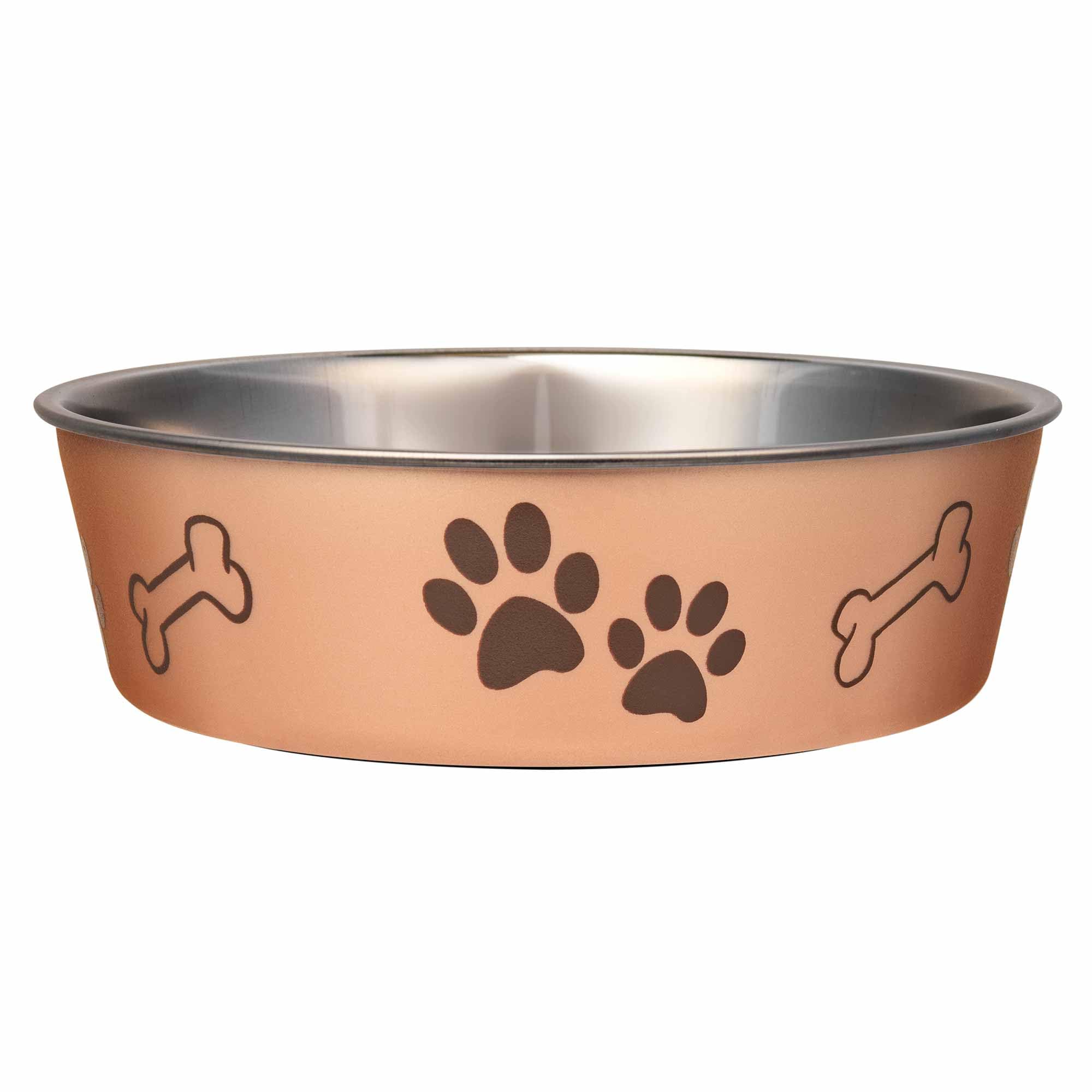 LOVING PETS Products Metallic Bowl, Large, Champagne