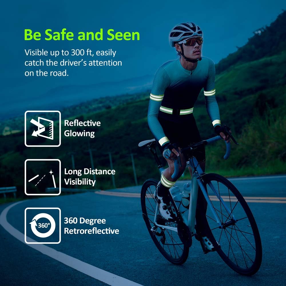 Vanmor High Visibility Reflective Bands for Wrist, Arm, Ankle, Leg. Reflective Running Gear for Men and Women, Safety Reflective Straps Bracelets for Night Running, Cycling, Walking. : Sports & Outdoors