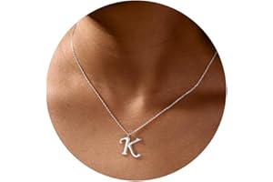 Momlovu Necklace for Women & Girls - 18K Gold Plated Initial Necklaces Personalized Letter Necklace - Hypoallergenic Alphabet