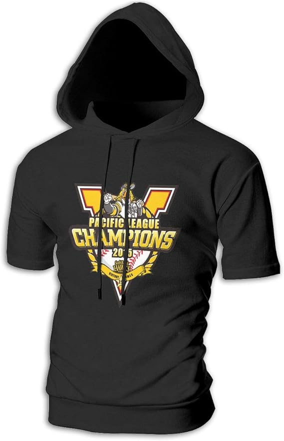 Amazon Co Jp 福岡ソフトバンクホークス 半袖パーカー メンズ Tシャツ フード付き ゆったり 服 メンズ ファッションカジュアル 春夏秋 ブラック Pingpai 服 ファッション小物