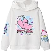 SweatyRocks Girl's Cartoon Heart Letter Graphic Hoodies Long Sleeve Pullover Sweatshirt