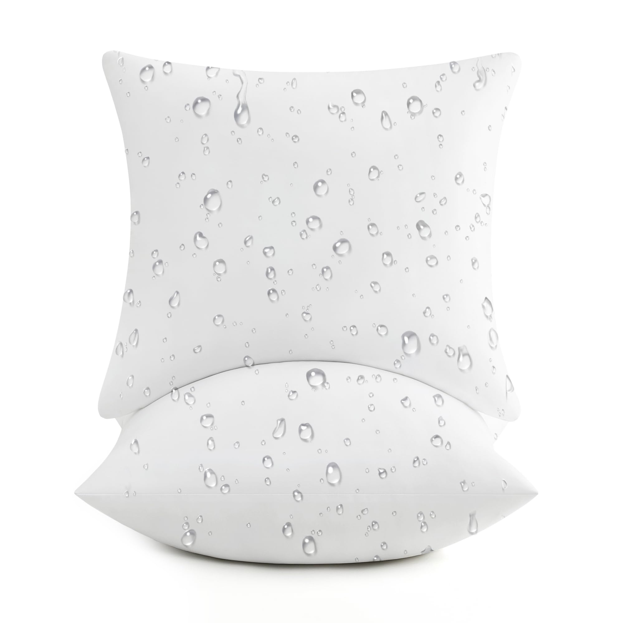 Photo 1 of puredown® 18x18 Outdoor Pillow Inserts, Set of 2, Fluffy Soft Waterproof Down Alternative Square Form Sham Stuffer for Porch Swing Sofa Couch Cushion Patio Furniture
