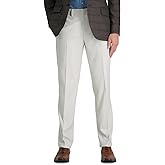 J.M. Haggar Mens 4-Way Stretch Straight Fit Flat Front Dress Pant
