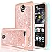 ZTE Prestige 2 Case,ZTE N9136 Case with HD Screen Protector for Girls Women,LeYi Luxury Glitter Cute Design [PC Silicone Leather] Dual Layer Protective Phone Case for ZTE Prestige 2 N9136 - Rose Gold
