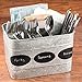 LifeSmart USA Galvanized Drinks Silverware Flatware Caddy Organizer for Kitchen Countertop Storage Dining Table Comfortable Wooden Handle Chalkboard Labels and Marker