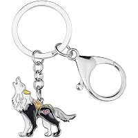 VASSAGO Stainless Steel Animal Keychain | Hollow Out Wolf, Bear, Lion Design Key Ring For Backpack & Purse - View #8