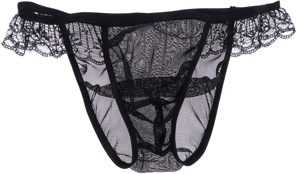 HEALLILY 1 par de Tanga de Encaje para Hombre Braguitas sexys y