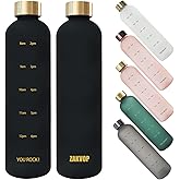 ZAKVOP 32oz Water Bottles with Times to Drink, Motivational Water Bottle with Time Marker, BPA Free Reusable Water Bottle with Hydrating Reminder for Gym Fitness Workout Travel