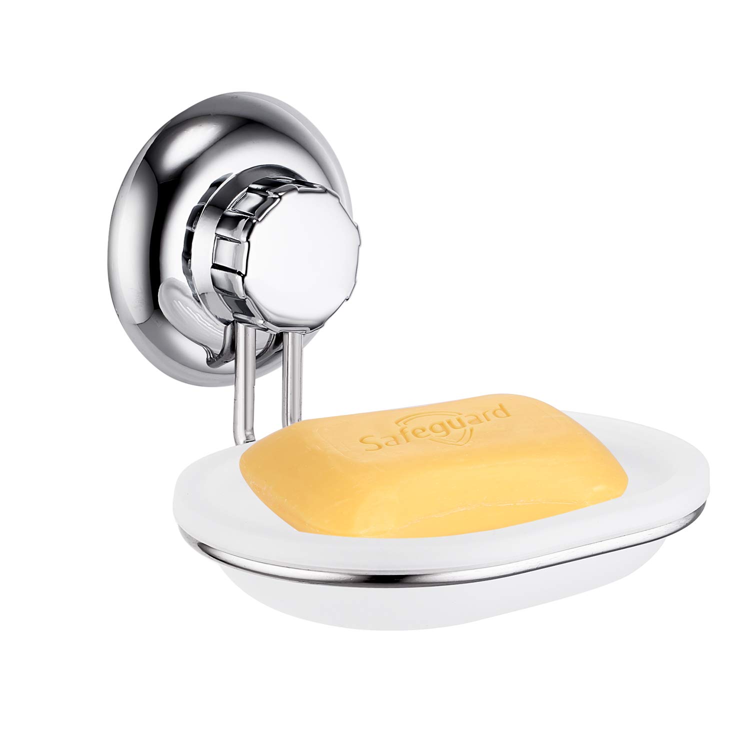MaxHold No-Drilling/Suction Cup Soap Dish - Vaccum System - Stainless Steel Never Rust - for Bathroom & Kitchen
