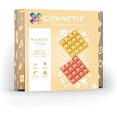 CONNETIX Magnetic Tiles Pastel Lemon &amp; Peach Base Plate Pack, 2 Pieces