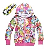 Shopkins Long Sleeve Front Zip Hoodie Jacket Coat