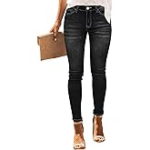 Women's Denim Pants Classic Stretch Skinny Shaping Mid Rise Work Jeans(Pack of 2)