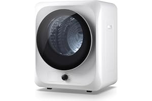 Auertech 1.5 Cu.Ft Portable Clothes Dryer, 850 W Front Load Electric Dryer Machine with Stainless Steel Drum, Simple Control Knob, Compact Tumble Dryer for Laundry Apartment, Dorm, RV, White