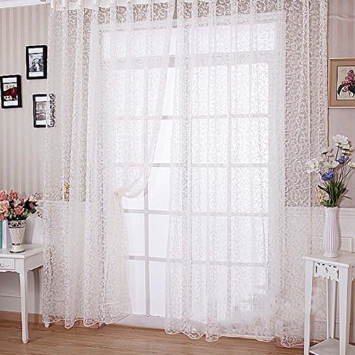qinshop2017 Willow Tulle Voile Door Lace Window Curtain for Bedroom Living Room
