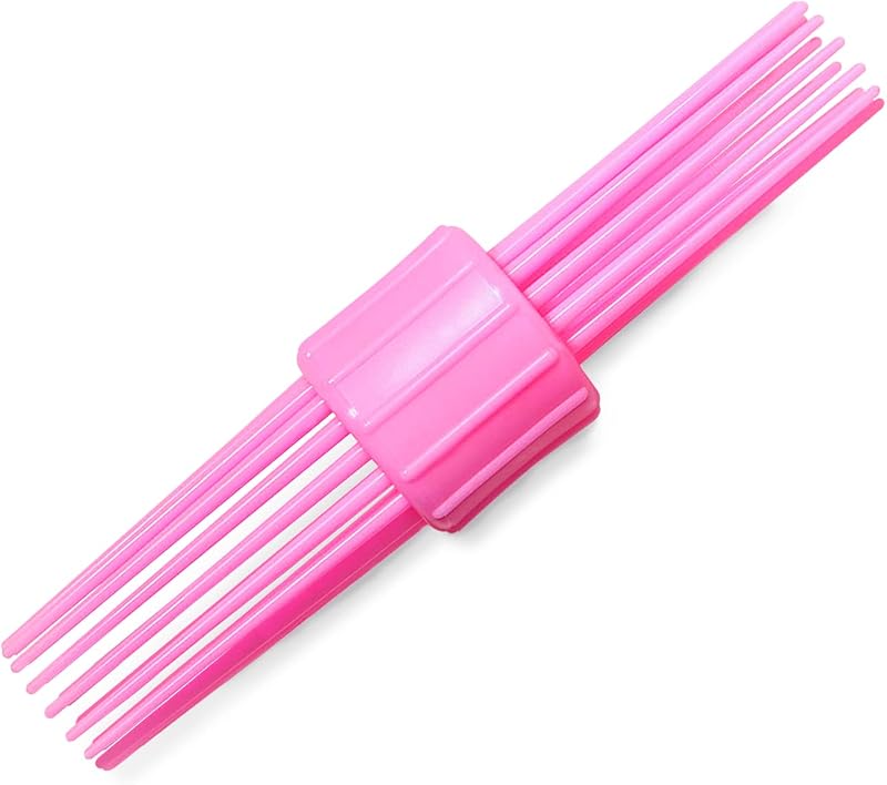Omenluck Vintage Double Head Heatless Curl Hairbrush Tool Pink for All Hair