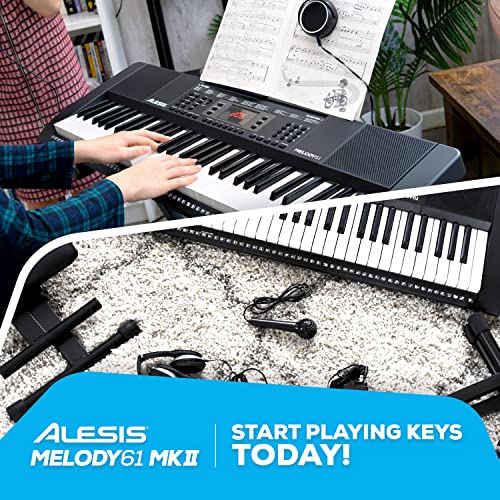 Alesis Melody 61 Key Keyboard Piano for Beginners with Speakers, Stand