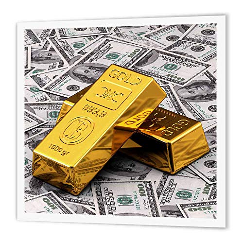 3dRose ht_155096_2 Gold Bar Bullion Cash Money Dollar Hundred Bill Bank Note Fi…