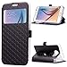 SailsON Electronics Samsung Galaxy S6 Case Leather Wallet PU Case Flip Cover Built-in Card Slots View Window Stand Holder Function Phone Protective For Samsung Galaxy S VI, Black