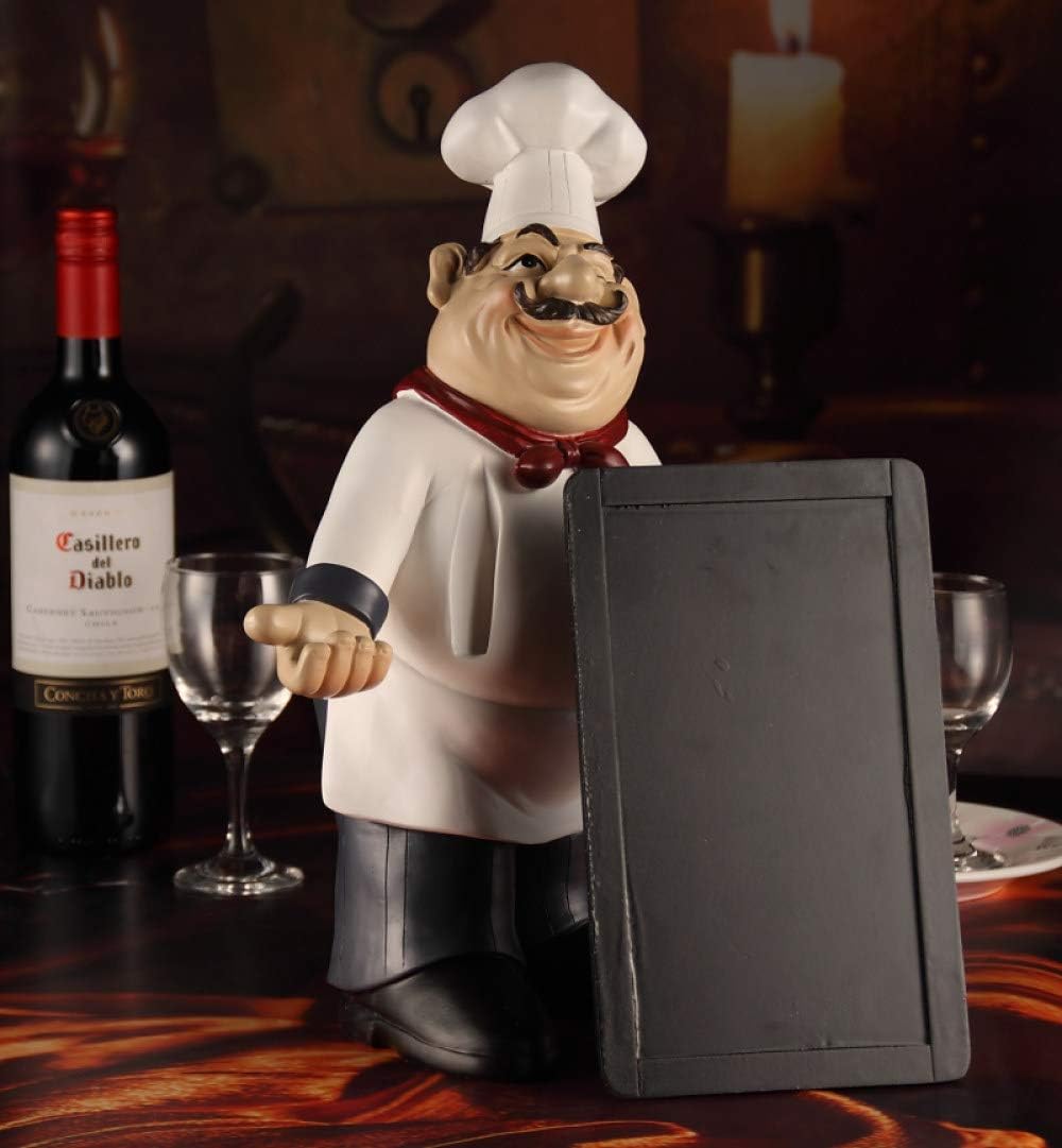 DAJIADS Figurine,Figurines,Statue,Statues,Statuette,Sculptures,Chef Statue Message Board Decorative Resin Kitchen Cook Welcome Sign Menu Ornament Craft Pub Accessories Home Decor Restaurant