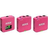 R&Oslash;DE Wireless GO (Gen 3) Compact Wireless Microphone, 32-Bit Float, Pink | Automatic Level Control, for Phones, Cameras and Computers (Pink)