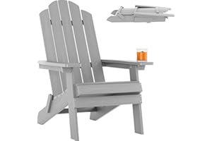MXIMU Folding Adirondack Chair Weather Resistant Plastic Fire Pit Chairs Adorondic Plastic Outdoor Chairs for Firepit Area Se
