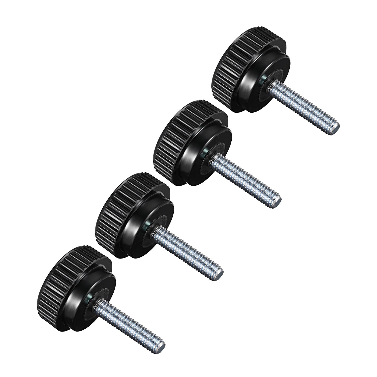 CoCud Knurled Clamping Knobs, M8 x 40mm Male Thread 25mm Head, Thermoset Plastic Thumb Screw Grip Bolt Knobs Black - (Applications: for Lathe Machinery), 4-Pieces