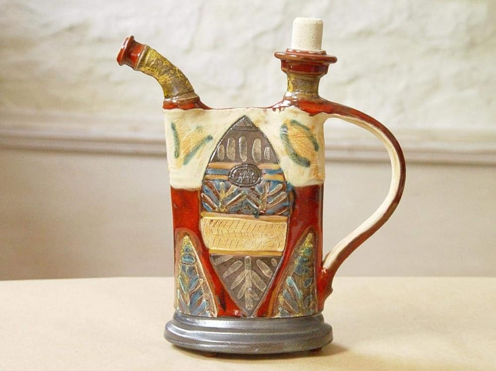 Wheel Thrown Pottery Pitcher, Ceramic Bottle, Handmade Pottery Jug, Glazed Pitcher