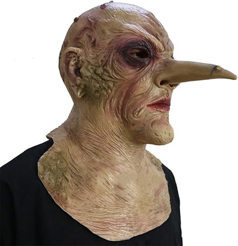 Amazon Com Masks For Adults Latex Head Mask Haunted House Horror Biohazard Long Nose Zombie Scary Bloody Dead Face Ghost Creepy Halloween Fancy Dress Costume Home Kitchen