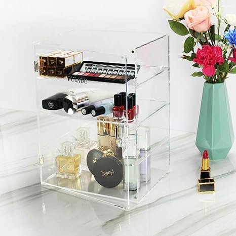 Amazon Huoqilin アクリル化粧品収納ボックス ドレッシングテーブルスキンケア製品防塵サンドウォッチ 洗濯ステーション仕上げキャビネット家庭用空間 自由変換 Color A 収納ケース ボックス オンライン通販
