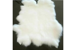 HUICHENXING2021FURSTORE Natural White Craft Grade Rabbit Fur Pelt (10" by 14" with Sewing Quality Leather) - Soft Professionally Tanned 1PCS