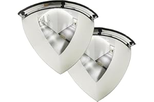 LOPOO 2 Pcs Quarter Dome Acrylic Mirrors, 90 Degree Viewing Angle Convex Corner Mirror, Security and Safety Mirror for Traffic Office Blind Spot (19.7 Inches Dia)