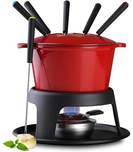 Swissmar Basel Fondue-Set Edelstahl – 3-in-1 Für Fleisch, Käse & Schokolade, Inkl. Keramikeinsatz & 6 Gabeln