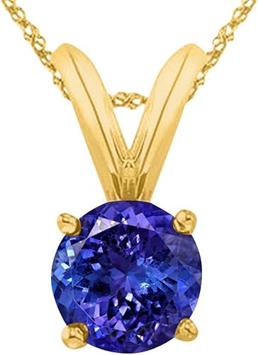 Amazon 1 2 5カラット ラウンドカット タンザナイト 4 プロング ペンダントネックレス 品質評価aaa 16インチ ホワイトゴールド チェーン ネックレス 通販