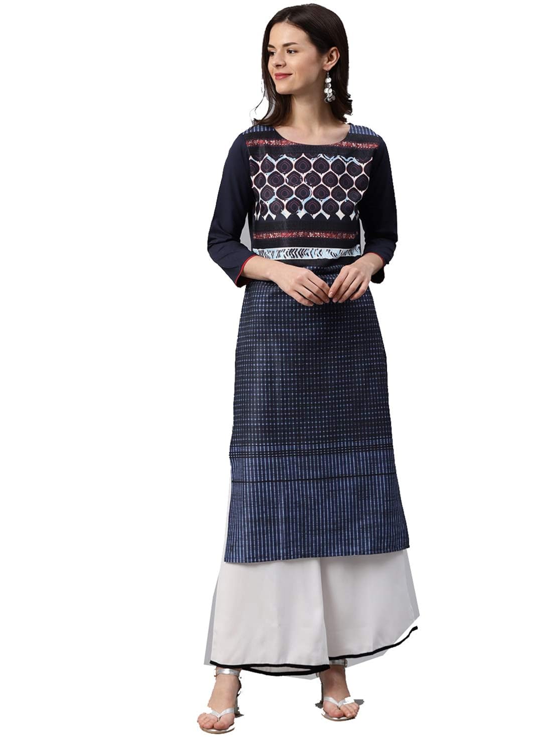 vaamsi crepe digital printed kurti(vpk1553_blue_free size)