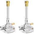 QWORK Lab Bunsen Burner with Flame Stabilizer and Gas Control for Efficient Lab Heating with Propane & Natural Gas - Pack of 2