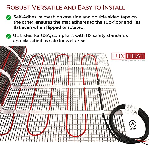 LuxHeat 40 Sqft Mat Kit, 120v Electric Radiant Floor Heating System for
