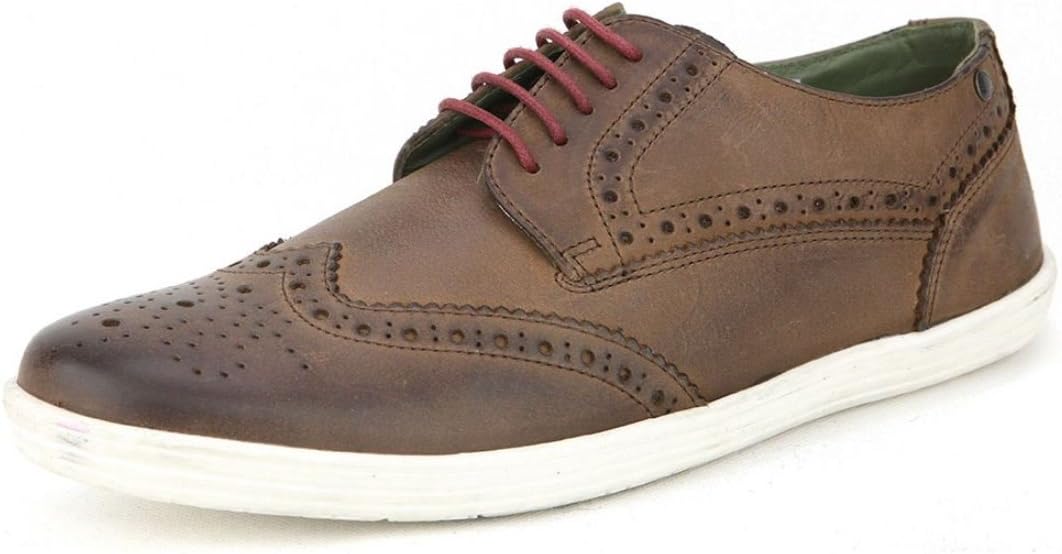 Base London Perform Brown Leather Mens Brogue Casual Shoes