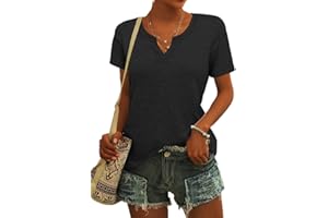 LYLINAN Womens Tops Short Sleeve T Shirts for Women Spring Summer Fashion Clothes Casual V Neck Blouses