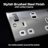 BG Electrical 22W Double USB Socket Nexus Brushed Steel White Inserts 13A view 7