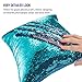 URSKYTOUS Reversible Sequin Pillow Case Decorative Mermaid Pillow Cover Color Changing Cushion Throw Pillowcase 16” x 16”,Turquoise and Pink
