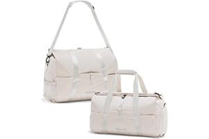 Tolaccea Gym Duffel Bag for Women, Travel Bags Foldable Sports Duffle with Shoe Compartment & Wet Pocket, Lightweight & Water-Resistant, Perfect for Workout, Weekender Overnight & Carry-On Expandable