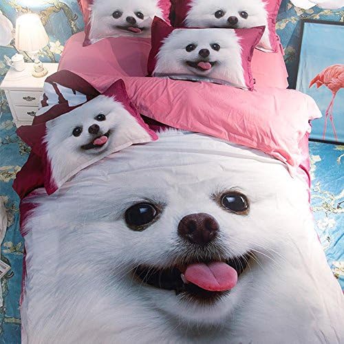 cute pet Bedding cartoon Duvet Set Double Duvet Set including (Bed linen Quilt cover Bed sign Pillow Cases), A, 220x240cm