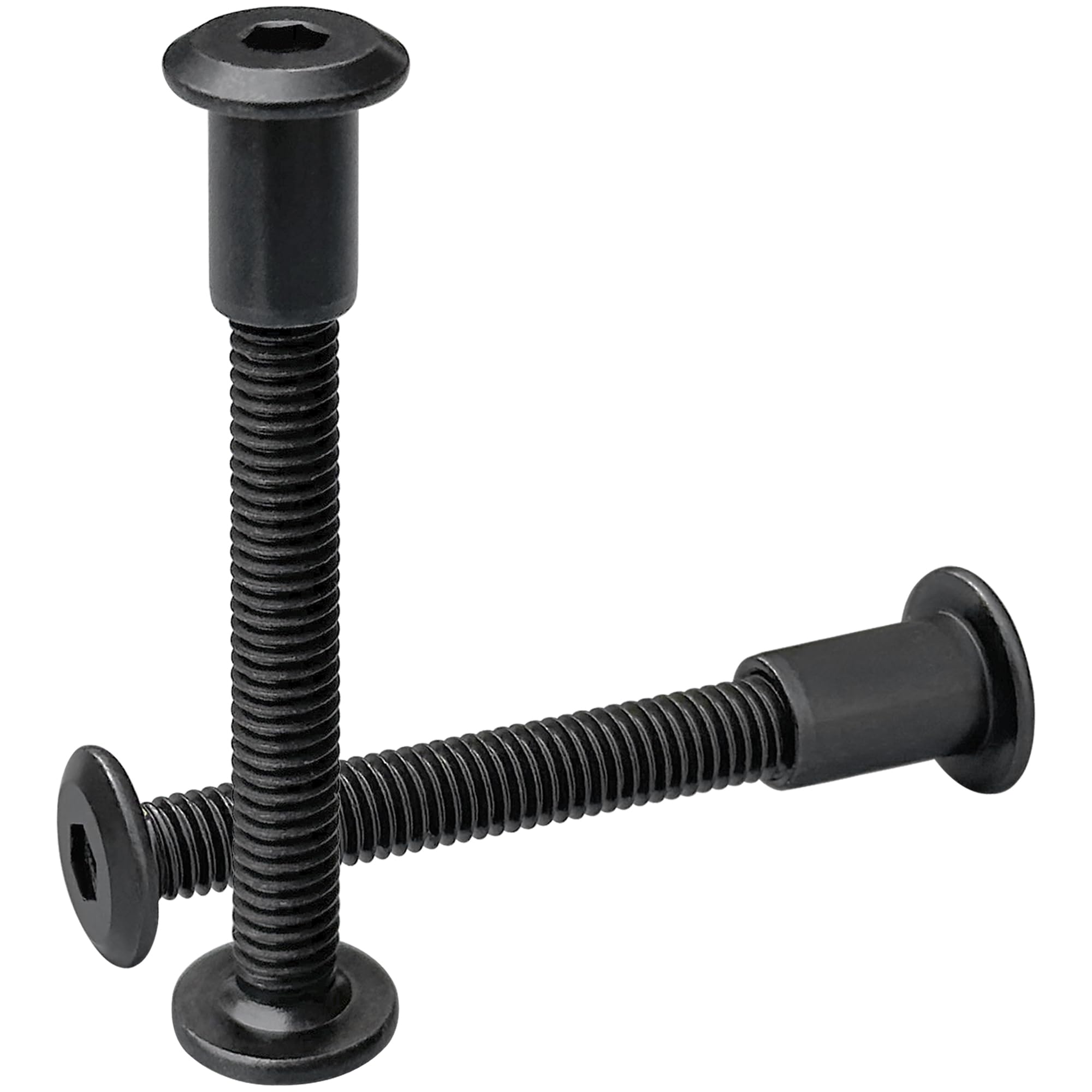 16 Sets Black Hex Socket Nut & Bolt,Furniture Connection Bolts Screws Nuts (M6x50mm)