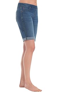 womens stretch denim bermuda shorts