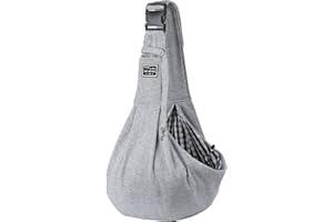 WaterYalan Dog Sling Carrier for Small and Medium Dog up to 15 Lbs with Comfortable Adjustable Padded Shoulder for Outdoor Traveling Subway (Grey)