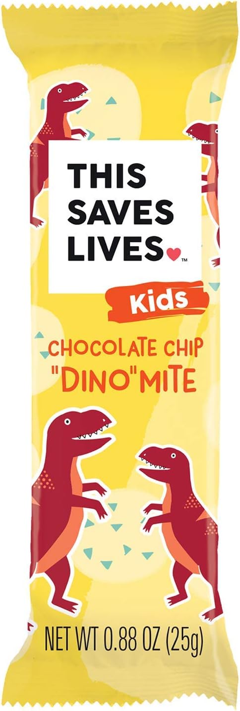 THIS SAVES LIVES Chewy Granola Bars, Chocolate Chip, 20 Pack | Gluten Free Healthy Snacks, Low Calorie Breakfast Bars, Kosher, School Safe, Nut Free & Non GMO Snack Bar for Kids | 0.88 oz Bars